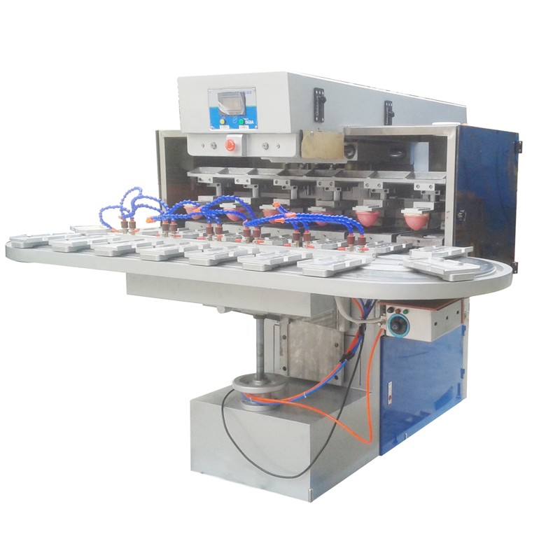 Six-color turntable pad printing machine,High precision,Efficient