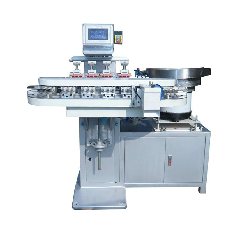 Automatic size clamp pad printing machine, four-color turntable pad printer